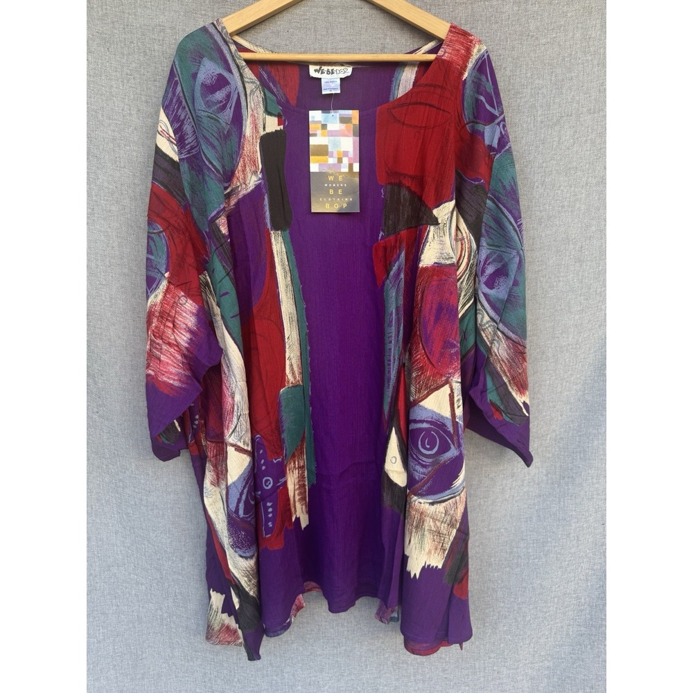 NEW WeBeBop "Purple Eye" Rayon Swing Top Plus Size 4X Vintage We Be Bop